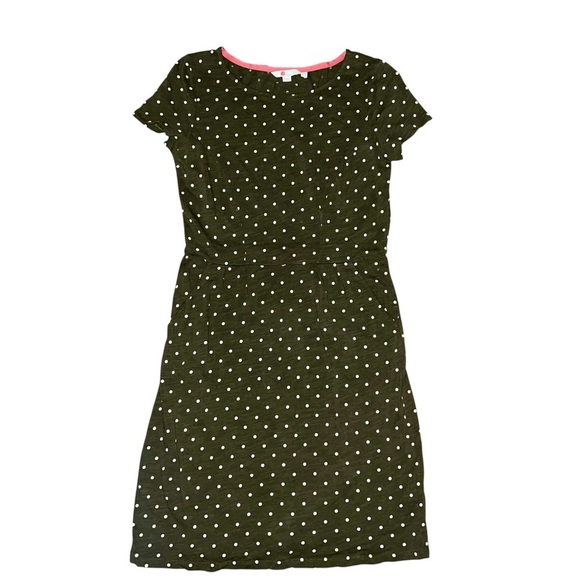 Boden Olive and White Polka Dot Dress size 6P - Picture 1 of 9